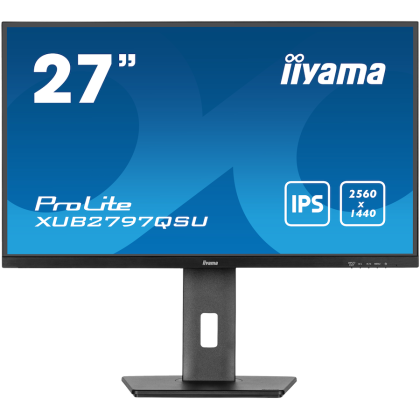 IIYAMA Prolite XUB2797QSU-B2 Business Monitor - 68.5 cm (27''), WQHD (2560x1440), IPS LED, 100Hz, 300 cd/m², matte / black