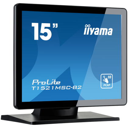 15" PCAP Bezel Free Front, 10P Touch, 1024x768, Speakers, VGA, HDMI, 325cd/m², USB Interface, External Power Adapter, Multitouch with supported OS
