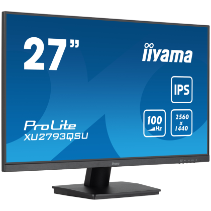 IIYAMA Monitor LED XU2793QSU-B7 27" IPS 2560 x 1440 @100Hz 16:9 300 cd/m²  1300:1 1ms HDMI DP USB Hub 3.2 Tilt
