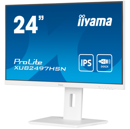IIYAMA Monitor LED XUB2497HSN-W2 23.8" IPS 1920 x 1080 @100Hz 16:9 300 cd/m² 1300:1 1ms HDMI DP USB-C 65W RJ45 height, swivel, tilt, pivot (rotation both sides)