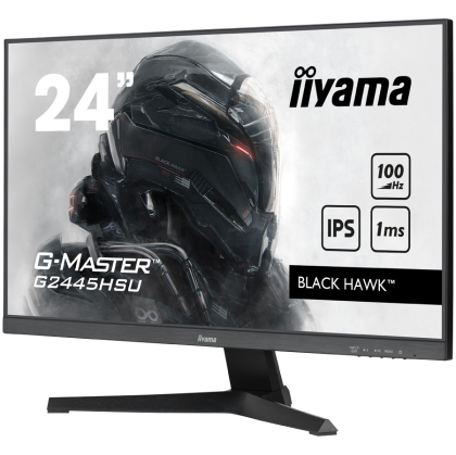 IIYAMA Monitor LED G2445HSU-B2 G-MASTER Gaming Light 23.8" 1920 x 1080 @100Hz 300 cd/m² 1ms 300cd HDMI DP USB Hub tilt 3y