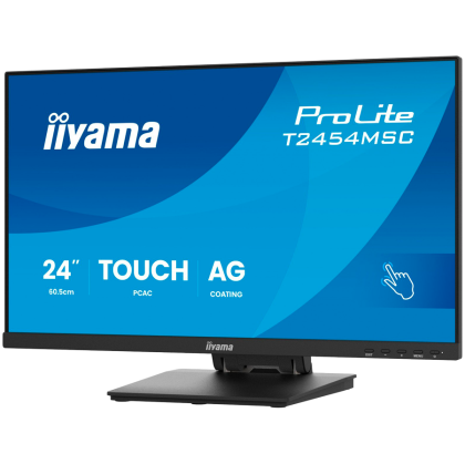 IIYAMA Monitor Touch T2454MSC-B3AG 24" InCell PCAP 10pt touchscreen monitor featuring IPS panel technology, Anti-Glare coating and a flexible stand