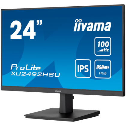 IIYAMA Monitor LED XU2492HSU-B6 24" IPS technology panel with USB hub and 100Hz refresh rate 1920 x 1080 100H 250 cd/m HDM DP 4xUSB Tilt