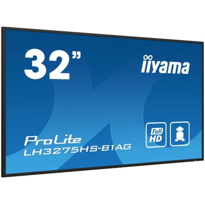 IIYAMA LFD LH3275HS-B1AG 32" Full HD Professional Digital Signage 24/7  31.5" 1920 x 1080 @60Hz 500 cd/m² 1200:1 8ms Android 11 OS, iiSignage2, FailOver, EShare landscape, portrait