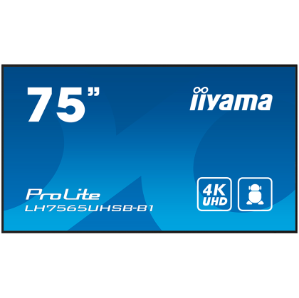 IIYAMA LFD LH7565UHSB-B1 74.5" 3840x2160 16:9 800cd 1200:1 Android 11 OS, iiSignage2, FailOver, EShare 24/7 landscape, portrait