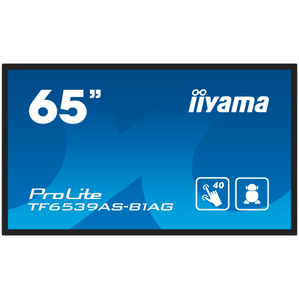 Iiyama ProLite TF6539AS-B1AG - 65" Diagonal Class (64.5" viewable) LED-backlit LCD displaydigital signage with built-in media player and touchscreen (multi touch) Android 4K UHD (2160p) 3840 x 2160 black