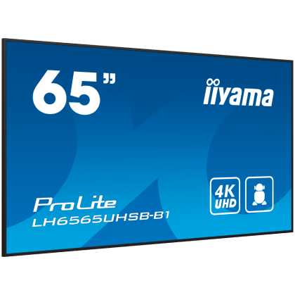 65" 3840x2160, UHD IPS panel, Haze 1%, 800cd/m², Landscape and Portrait, Signal FailOver, Speakers 2x 10W, Multiple Inputs HDMI 2x, DisplayPort, USB 2.0 x2, WiFi, LAN, Media Play USB Port, Control LAN / RS232C, iiSignage2 (CMS/DMS), E-Share, Android