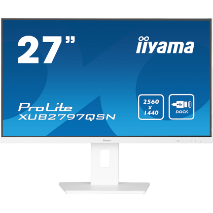 IIYAMA Prolite XUB2797QSN-W2 Business Monitor - 68.5 cm (27''), WQHD (2560x1440), IPS LED, 100Hz, 300 cd/m², matte/white