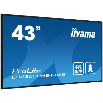 IIYAMA LFD LH4360UHS-B2AG 42.5" VA 3840 x 2160 @60Hz  	500 cd/m² 5000:1 8.5ms Android 11 OS, iiSignage², FailOver, EShare landscape, portrait 3y