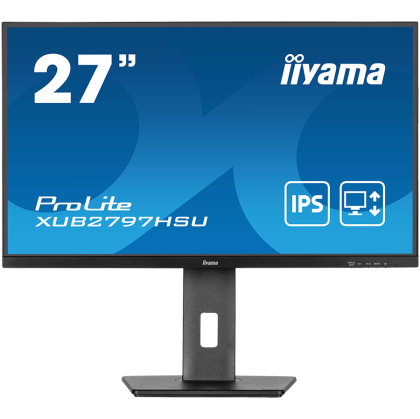 IIYAMA Prolite XUB2797HSU-B2 Business Monitor - 68.6 cm (27''), FULL HD (1920x1080), IPS LED, 100Hz, 300 cd/m², matte / black