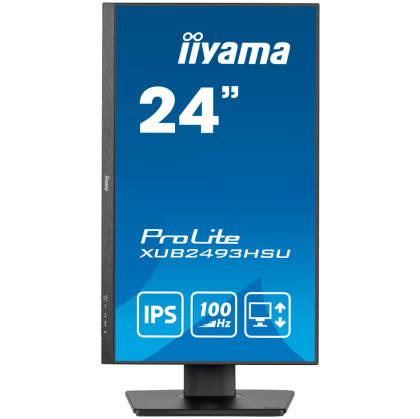 IIYAMA Prolite XUB2493HSU-B7 Business Monitor - 60.5 cm (23.8"), FULL HD (1920x1080), IPS LED, 100Hz, 300 cd/m², matte / black