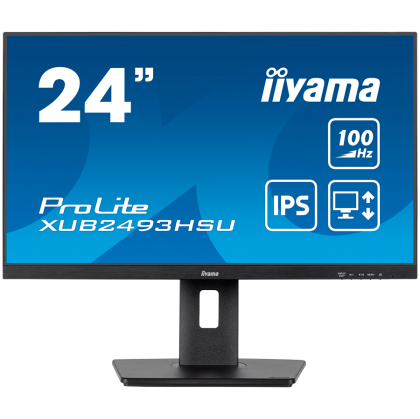 IIYAMA Prolite XUB2493HSU-B7 Business Monitor - 60.5 cm (23.8"), FULL HD (1920x1080), IPS LED, 100Hz, 300 cd/m², matte / black