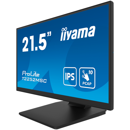 IIYAMA Monitor LED T2252MSC-B2AG  21.5" PCAP 10pt Touchscreen monitor featuring IPS panel technology, Edge-to-Edge glass design and Anti Glare coating HDMI DP USB HUB Tilt 3y