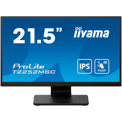 IIYAMA Monitor LED T2252MSC-B2AG  21.5" PCAP 10pt Touchscreen monitor featuring IPS panel technology, Edge-to-Edge glass design and Anti Glare coating HDMI DP USB HUB Tilt 3y
