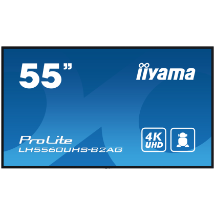 IIYAMA LFD LH5560UHS-B2AG 55" VA 4K UHD professional digital signage display 16:9 500 cd 4000:1 6.5ms Android 11 OS, FailOver, iiSignage, EShare