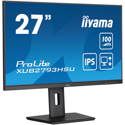 IIYAMA Prolite XUB2793HSU-B7 Business Monitor - 68.6 cm (27''), FULL HD (1920x1080), IPS LED, 100Hz, 300 cd/m², matte / black