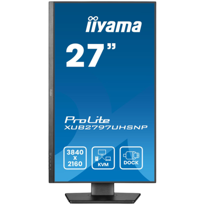 27" IPS-panel, 3840x2160 UHD, USB-C Dock (96W PD, LAN, DP-OUT, USB 3x3.2+1xC(15W)), 4ms, 15cm height adj. stand, 350cd/m2, HDMI, DisplayPort, Speakers