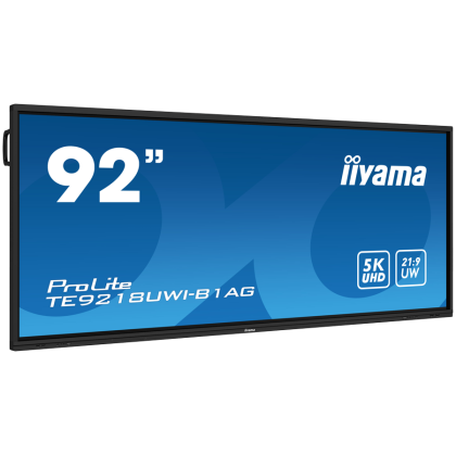 92" UW5K 5120x2160 VA Anti-Glare, 50-Points Touch,450cd/m2, Metal, Fan-less, SP 2x 16W + 16W subwoofer, Mic Array 8x, HDMI 4x, HDMI-out, USB-C 2x up to 100W PD, mini-jack, S/PDIF, LAN 2x, RS232C,  iiWare, WiFi/BT, VESA 800x600, OPC slot, Android 13