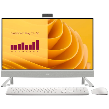 Dell 27 AIO,27"FHD(1920x1080)Infinity NO-Touch,Intel Core 7 150U(12MB cache,10cores,12threads,5.4GHz),32GB(2x16)DDR5 5200 MT/s,2TB(M.2)PCIe NVMe SSD,Intel Graphics,Wi-Fi 6E AX211(2x2)+BT,Dell Pro Kb&Mouse-KM5221W,White,Win11Pro,3Yr NBD