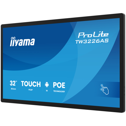 Iiyama PROLITE TW3226AS-B3P Android PC  PCRK3576 RAM 4 GB SSD 32GB Mali-G52 Gigabit ETH IEEE 802.11ax WI-Fi 6 BT Android 14 FHD TOUCH BLACK