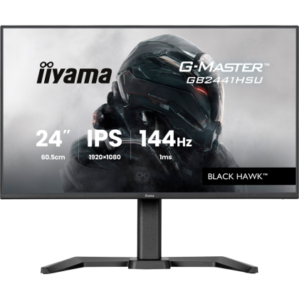24 inch IPS Gaming G-Master Black Hawk FreeSync 1920x1080 144Hz 300cd/m2 HDMI DisplayPort 1ms MPRT Adaptive Sync Speakers USB 2x 2.0 Black Tuner 15cm Height Adj Stand