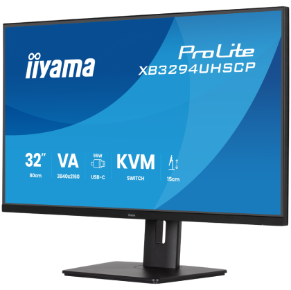 Iiyama PROLITE XB3294UHSCP-B1 LED monitor 31.5 3840 x 2160 4K 60 Hz VA 400 cd  3000 2 ms HDMI DP USB-C SPEAKERS BLACK