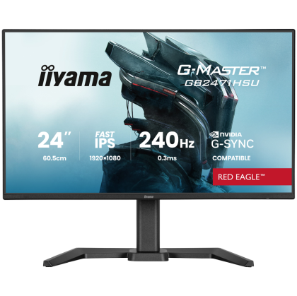 IIYAMA Gaming Monitor GB2471HSU-B1 G-MASTER 23.8" Fast IPS 1920 x 1080 240Hz, 350cd, 0.3ms, HDMI, DP, USB, Full Ergo