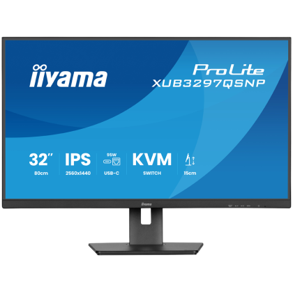 32" IPS panel, 2560x1440, 350 cd/m2, USB-C Dock (LAN/95W PD/DP-OUT, KVM), USB 3x3.2+1xC, 1ms MPRT, 15cm height adj stand, HDMI, DisplayPort, Speakers