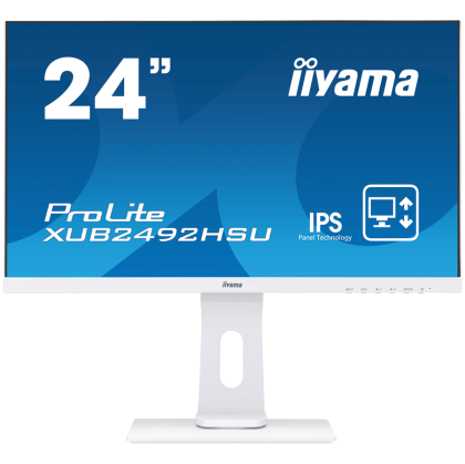 24" WHITE IPS panel, 1920x1080 at 120Hz, EyeComfort, 15cm height adjustable stand, 350cd/m2, 1500:1, Speakers, HDMI, DisplayPort, 1ms MPRT, USB 2x3.2 plus 2x USB-C