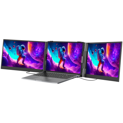 Portable monitor Blackview DCM8 Dual Screen 15.3inch 1920x1200 16:9 LCD 60Hz IPS 178 USB-C 3.1x3 364.4x237.43x21mm Grey Black