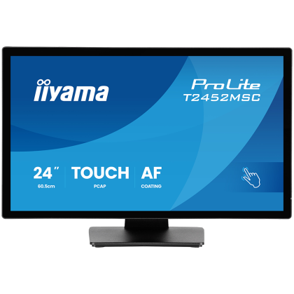 IIYAMA Monitor LED T2452MSC-B2 24" DeepContrast PCAP+ 10pt touchscreen 1920x1080 120Hz 400cd 5ms HDMI DP landscape, face-up tilt