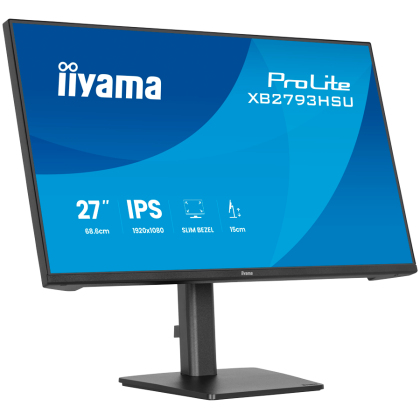 IIYAMA Monitor LED XB2793HSU-B1 27" IPS 1920x1080 120Hz, 16:9. 350cd, 1500:1, 1ms, HDMI, DP, USB HUB, Full Ergo, Pro