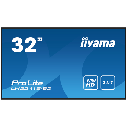 IIYAMA LFD LH3241S-B2 32" Full HD professional large format display with USB media playback 350 cd/m² 1200:1 8ms 24/7 landscape, portrait