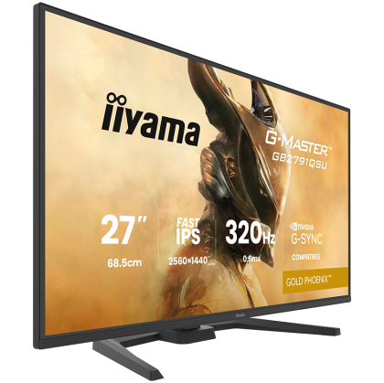IIYAMA Monitor LED GB2791QSU-B1 G-MASTER 27" Fast IPS, 2560x1440 320Hz, 16:9, 350cd, 0.6ms, HDMI, DP, USB HUB, Full Ergo