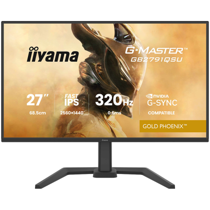 IIYAMA Monitor LED GB2791QSU-B1 G-MASTER 27" Fast IPS, 2560x1440 320Hz, 16:9, 350cd, 0.6ms, HDMI, DP, USB HUB, Full Ergo