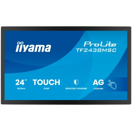IIYAMA Monitor LED TF2438MSC-B2 24" DeepContrast PCAP 10-point Open Frame touchscreen monitor with robust metal housing for demanding environments