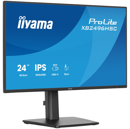 IIYAMA  24" IPS-panel, 1920x1080@144Hz, 15cm Height Adj. Stand, 3ms, 300cd/m2, Speakers, HDMI, USB-C (65W PD), Speakers, USB 1x 3.2+1xC