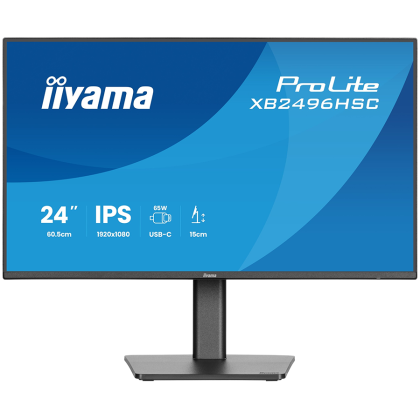 IIYAMA  24" IPS-panel, 1920x1080@144Hz, 15cm Height Adj. Stand, 3ms, 300cd/m2, Speakers, HDMI, USB-C (65W PD), Speakers, USB 1x 3.2+1xC