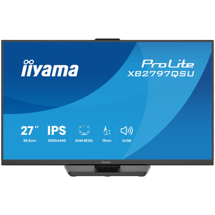 IIYAMA Monitor LED XB2797QSU-B1 27" IPS 2560x1440 75Hz 350cd 1ms HDMI DP USB HUB USB-C 5W height, swivel, tilt, pivot Full Ergo Pro 5year warranty