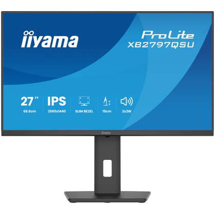 IIYAMA Monitor LED XB2797QSU-B1 27" IPS 2560x1440 75Hz 350cd 1ms HDMI DP USB HUB USB-C 5W height, swivel, tilt, pivot Full Ergo Pro 5year warranty
