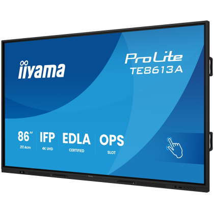 IIYAMA LFD ProLite TE8613A-B2AG 86" Google EDLA Certified IFP Interactive display 500cd 1200:1 8ms PureTouch-IR iiWare 21E (Android 14 OS, Android 16 summer 2026)