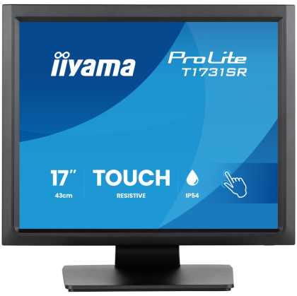 IIYAMA Monitor ProLite T1731SR-B2S 17" touchscreen TN 1280x1024 5:4 5ms serial resistive anti-glare treatment IP54 (front)