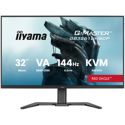 IIYAMA Gaming Monitor 32 VA Gaming G-Master Red Eagle FreeSync Premium 3840x2160 144Hz 400cd/m2 2xHDMI 2.1 DisplayPort USB-C 95W PD KVM 0.6ms MPRT speakers USB 2x3.2 2xC Black Tuner 15cm height adjustable stand