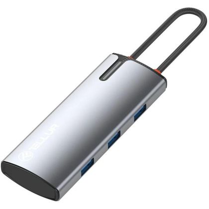 Hub USBC 3.0 Tellur Basic, 4 port, gri