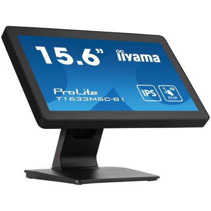 IIYAMA TOUCH T1633MSC-B1 15.6" PCAP 10 points multi-touch 1920 x 1080 @60Hz 450 cd/m² 1000:1 5ms projective capacitive IP54 (front)