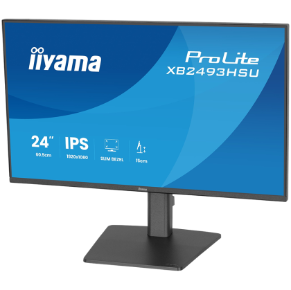 IIYAMA Monitor LED XB2493HSU-B1 23.8" IPS 1920x1080 120Hz, 16:9. 350cd, 1500:1, 1ms, HDMI, DP, USB HUB, Full Ergo, Pro