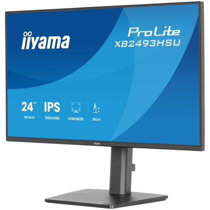 IIYAMA Monitor LED XB2493HSU-B1 23.8" IPS 1920x1080 120Hz, 16:9. 350cd, 1500:1, 1ms, HDMI, DP, USB HUB, Full Ergo, Pro