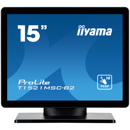 15" PCAP Bezel Free Front, 10P Touch, 1024x768, Speakers, VGA, HDMI, 325cd/m², USB Interface, External Power Adapter, Multitouch with supported OS