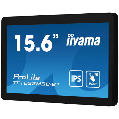 15,6" PCAP Bezel Free Front, 10P Touch, 1920x1080, DisplayPort, HDMI, 385cd/m2 (with touch), Speakers, USB Interface HUB 2x 2.0, External Power Adapter, 10P touch with supported OS