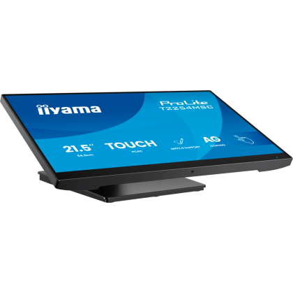 Iiyama ProLite T2254MSC-B2AG - LED monitor 22 inch 21.5 inch viewable touchscreen 1920 x 1080 Full HD 1080p 100 Hz IPS 300 cd m2 1300 1 4 ms HDMI DisplayPort speakers matte black T2254MSC-B2AG